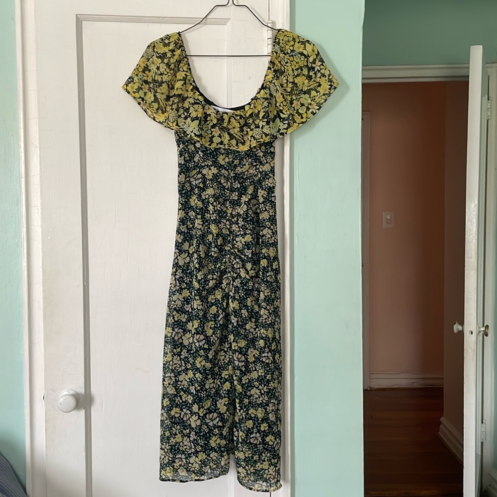 Zara off shoulder floral midi dress